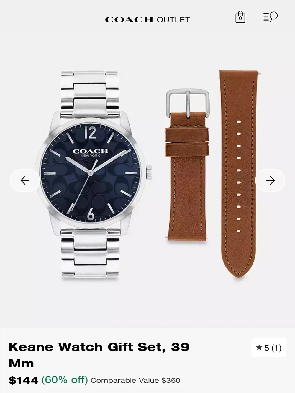 Coach Keane Watch Gift Set, 39 Mm, men’s.